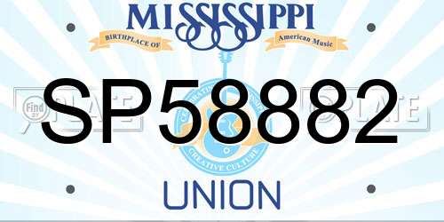 SP58882 Mississippi License Plate