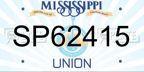 SP62415 Mississippi License Plate