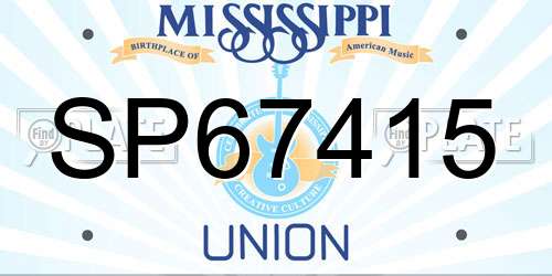 SP67415 Mississippi License Plate