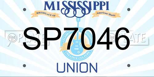 SP7046 Mississippi License Plate