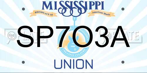 SP7O3A Mississippi License Plate
