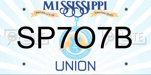 SP7O7B Mississippi License Plate