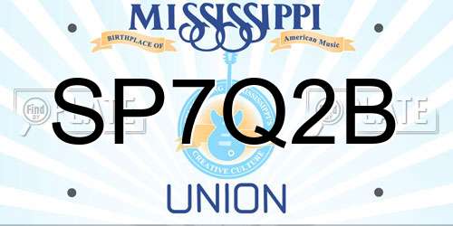 SP7Q2B Mississippi License Plate