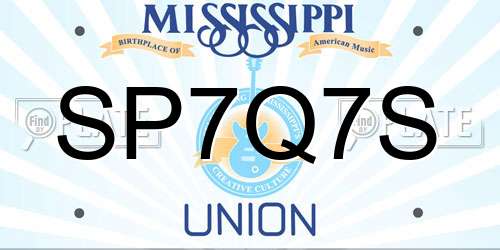 SP7Q7S Mississippi License Plate