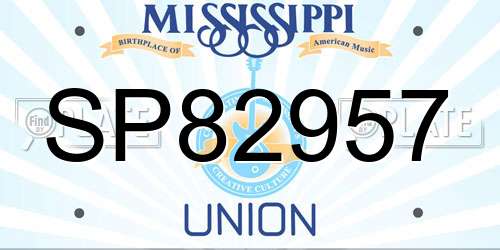 SP82957 Mississippi License Plate