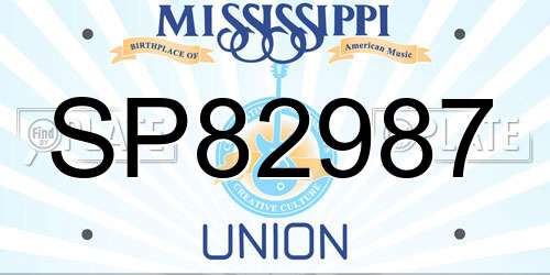 SP82987 Mississippi License Plate