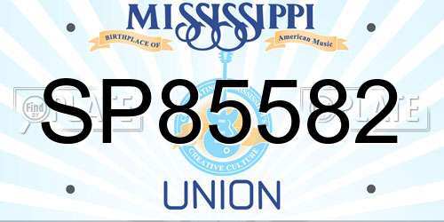 SP85582 Mississippi License Plate