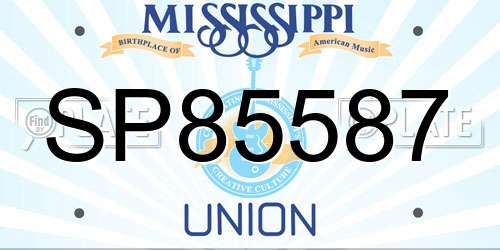 SP85587 Mississippi License Plate