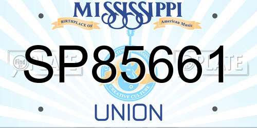 SP85661 Mississippi License Plate