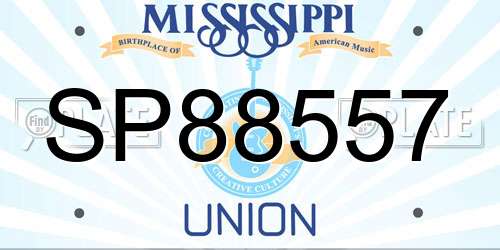 SP88557 Mississippi License Plate