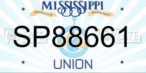 SP88661 Mississippi License Plate