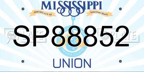 SP88852 Mississippi License Plate