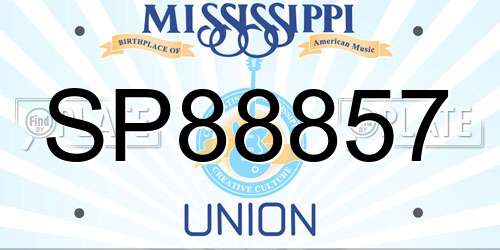 SP88857 Mississippi License Plate