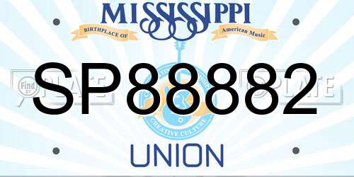 SP88882 Mississippi License Plate