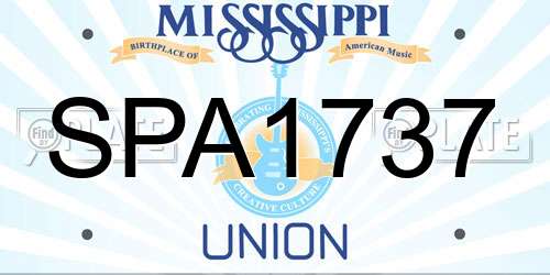 SPA1737 Mississippi License Plate
