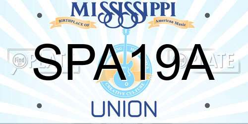 SPA19A Mississippi License Plate