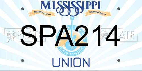 SPA214 Mississippi License Plate
