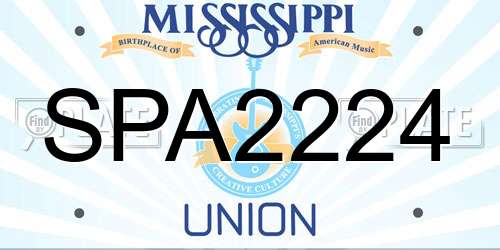 SPA2224 Mississippi License Plate