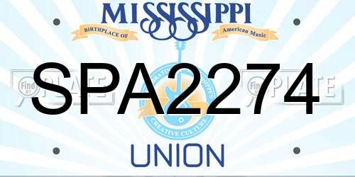 SPA2274 Mississippi License Plate