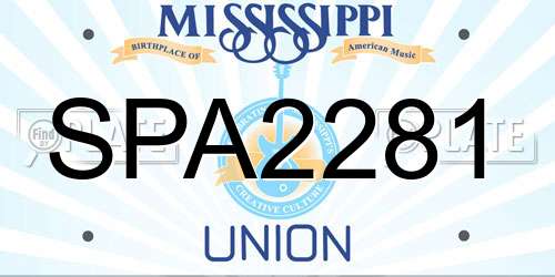 SPA2281 Mississippi License Plate