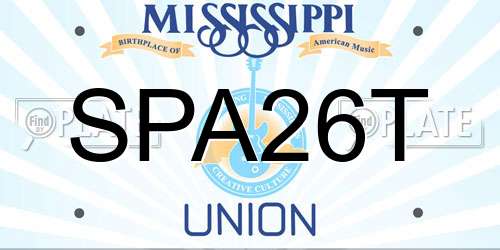 SPA26T Mississippi License Plate