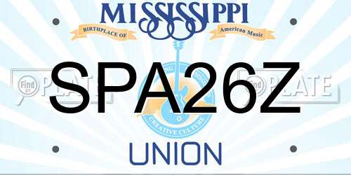 SPA26Z Mississippi License Plate