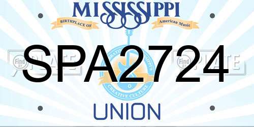 SPA2724 Mississippi License Plate