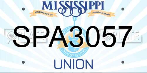 SPA3057 Mississippi License Plate
