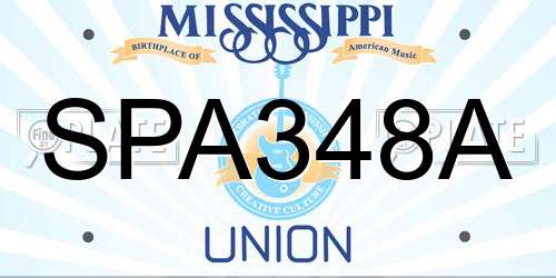 SPA348A Mississippi License Plate
