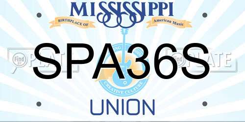 SPA36S Mississippi License Plate