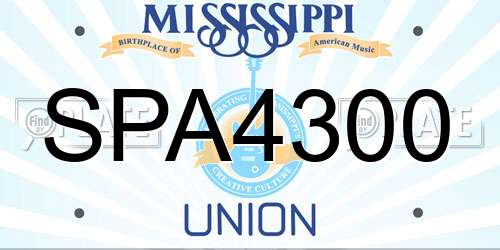 SPA4300 Mississippi License Plate