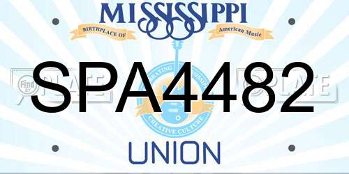 SPA4482 Mississippi License Plate