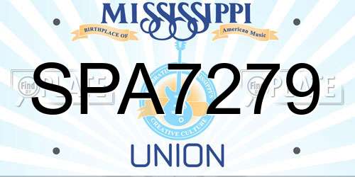 SPA7279 Mississippi License Plate