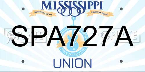 SPA727A Mississippi License Plate