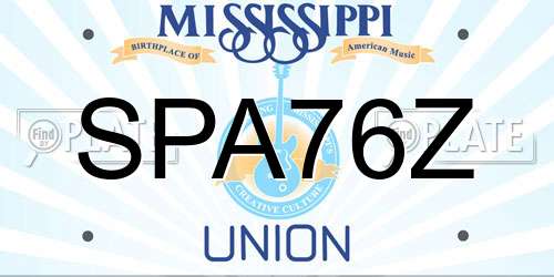 SPA76Z Mississippi License Plate