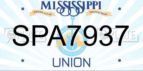 SPA7937 Mississippi License Plate