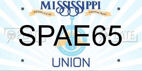 SPAE65 Mississippi License Plate