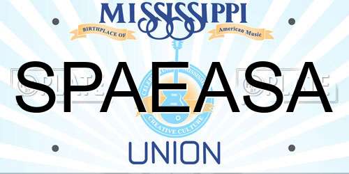 SPAEASA Mississippi License Plate