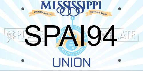 SPAI94 Mississippi License Plate