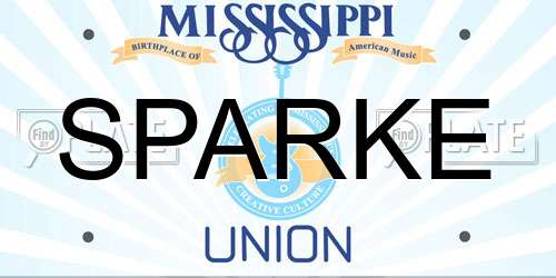 SPARKE Mississippi License Plate