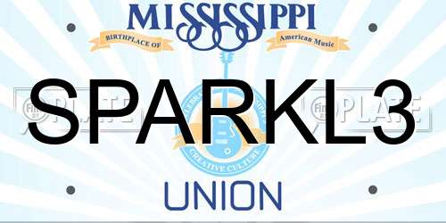 SPARKL3 Mississippi License Plate