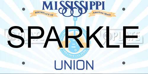SPARKLE Mississippi License Plate
