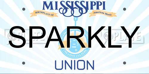 SPARKLY Mississippi License Plate