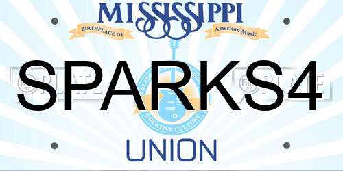 SPARKS4 Mississippi License Plate