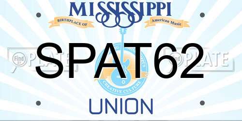 SPAT62 Mississippi License Plate