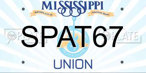 SPAT67 Mississippi License Plate