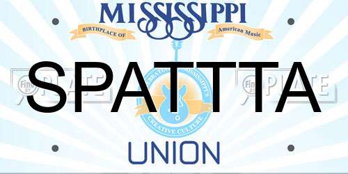 SPATTTA Mississippi License Plate