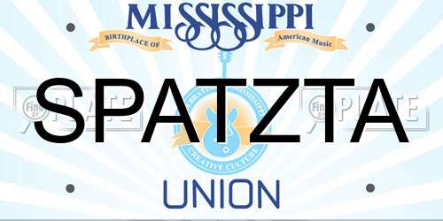 SPATZTA Mississippi License Plate