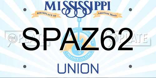 SPAZ62 Mississippi License Plate