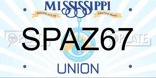 SPAZ67 Mississippi License Plate